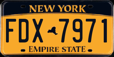 NY license plate FDX7971