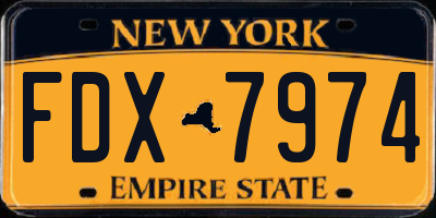 NY license plate FDX7974