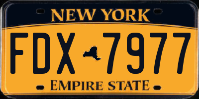 NY license plate FDX7977