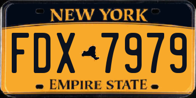 NY license plate FDX7979