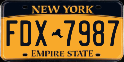 NY license plate FDX7987
