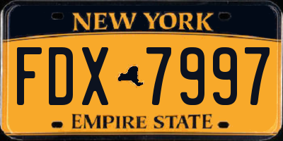 NY license plate FDX7997