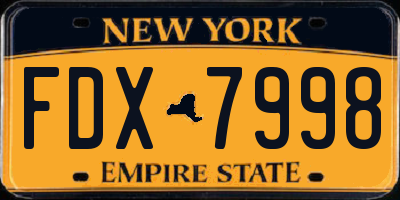 NY license plate FDX7998