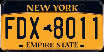 NY license plate FDX8011