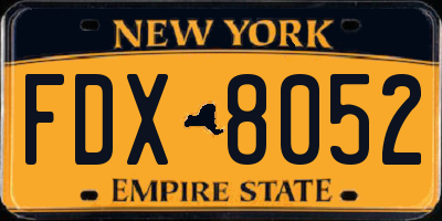 NY license plate FDX8052