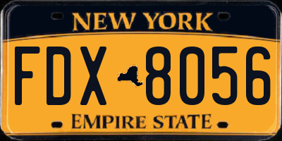 NY license plate FDX8056