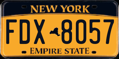 NY license plate FDX8057