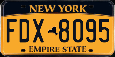 NY license plate FDX8095