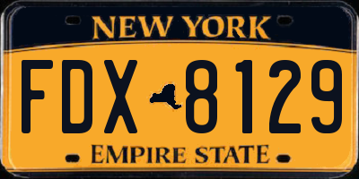 NY license plate FDX8129