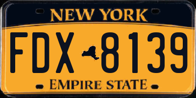 NY license plate FDX8139