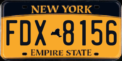NY license plate FDX8156