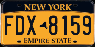 NY license plate FDX8159
