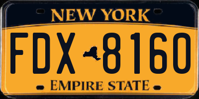 NY license plate FDX8160