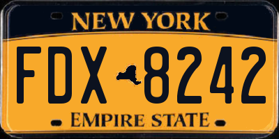 NY license plate FDX8242