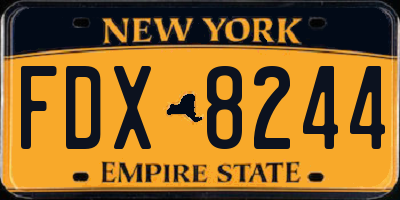 NY license plate FDX8244