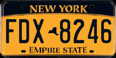 NY license plate FDX8246