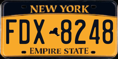 NY license plate FDX8248