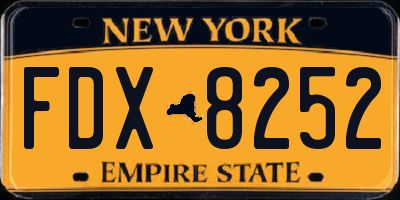 NY license plate FDX8252