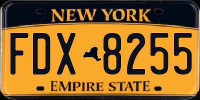 NY license plate FDX8255