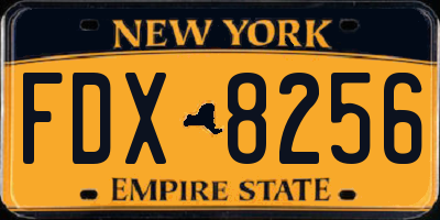 NY license plate FDX8256
