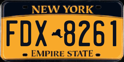NY license plate FDX8261