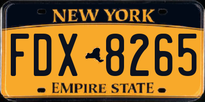 NY license plate FDX8265