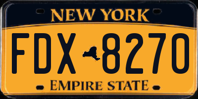 NY license plate FDX8270