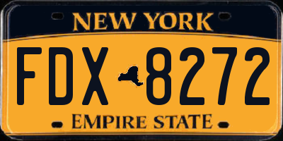 NY license plate FDX8272