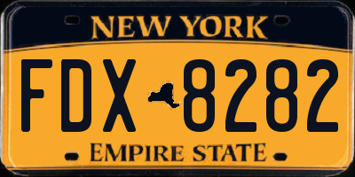 NY license plate FDX8282