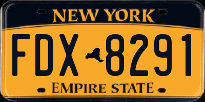 NY license plate FDX8291