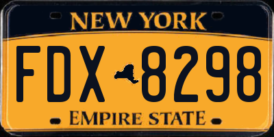 NY license plate FDX8298