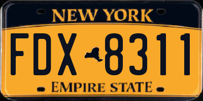 NY license plate FDX8311