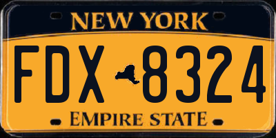 NY license plate FDX8324