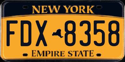 NY license plate FDX8358