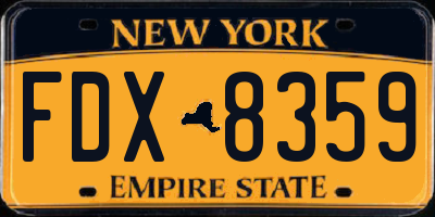 NY license plate FDX8359