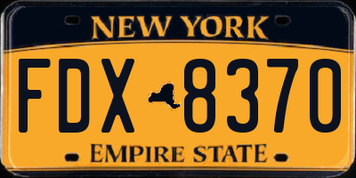 NY license plate FDX8370