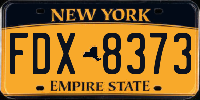 NY license plate FDX8373