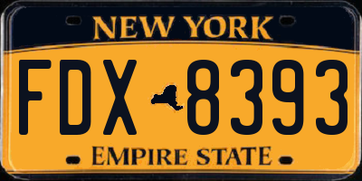 NY license plate FDX8393