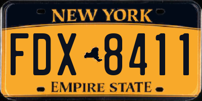 NY license plate FDX8411