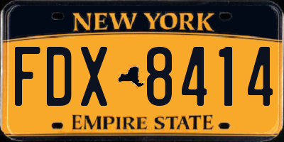 NY license plate FDX8414