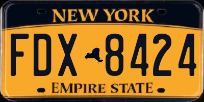NY license plate FDX8424