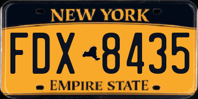 NY license plate FDX8435