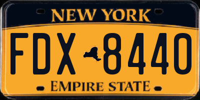 NY license plate FDX8440