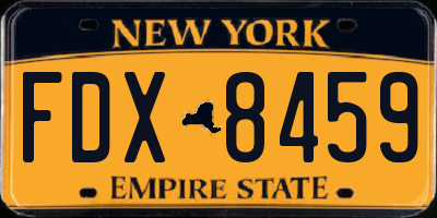 NY license plate FDX8459