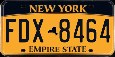 NY license plate FDX8464