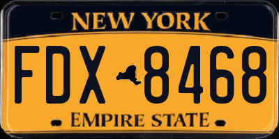 NY license plate FDX8468