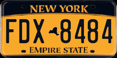 NY license plate FDX8484