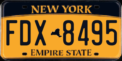 NY license plate FDX8495