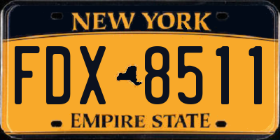 NY license plate FDX8511