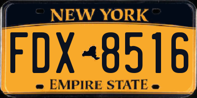 NY license plate FDX8516